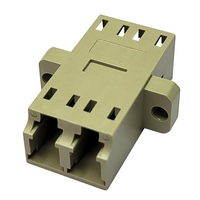 Fiber Optic Coupling - Multimode-Singlemode, Duplex, Ceramic Sleeve, Plastic Flange, Rectangular, LC-LC, Beige