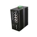 Managed Industrial Gigabit Ethernet PoE+ Switch - (8) RJ-45, (4) SFP